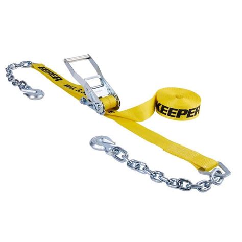 Keeper 2 In X 27 Ft 3333 Lbs Keeper Chain End Ratchet Tie Down Strap