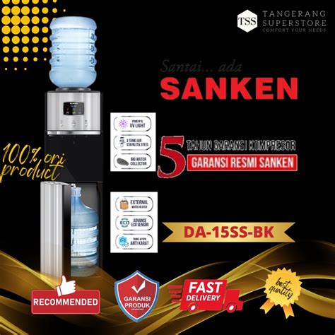 Jual Sanken Dispenser Duo Gallon Da Ss Bk Dua Galon Stainless Steel