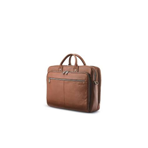 Samsonite Classic Leather Toploader Bag Cognac