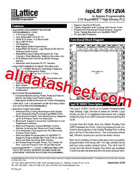 Isplsi Va Lb Datasheet Pdf Lattice Semiconductor