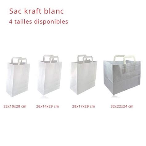 Sac Cabas Papier Kraft Blanc Sml Food Plastic