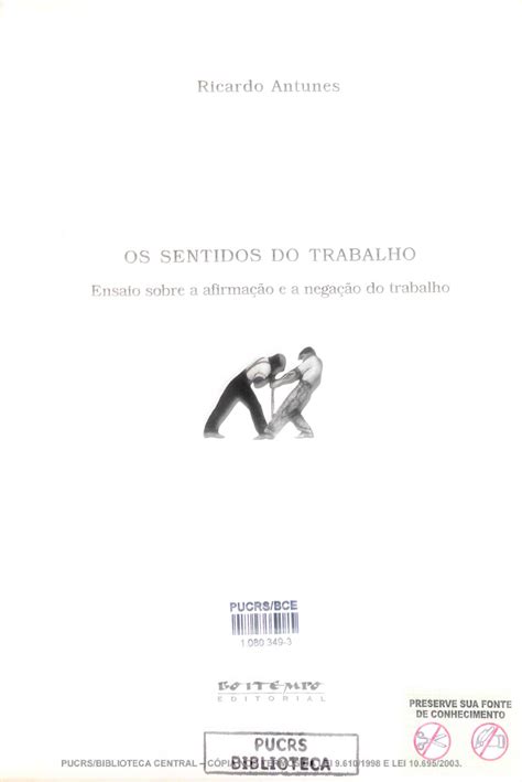 Os Sentidos Do Trabalho Ricardo Antunes Sociologia