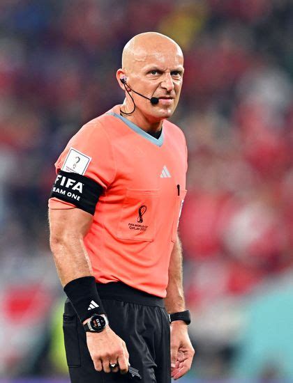 Polish Referee Szymon Marciniak Reacts During Editorial Stock Photo