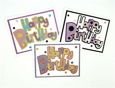 Happy Birthday Glitter Card - Etsy