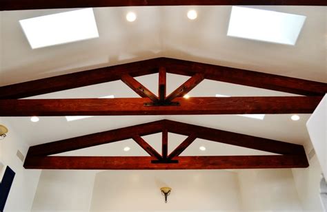 Vaulted Ceiling With Exposed Beam Trusses Mediterranean Phoenix