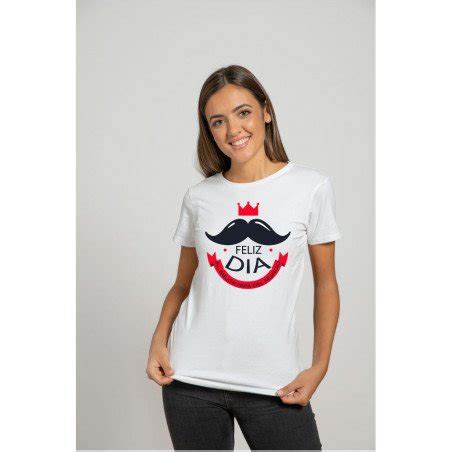 Printernet Playera De Manga Corta Feliz día del Padre Mostacho Bigote