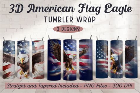 D American Flag Eagle Tumbler Wrap By Zemira Thehungryjpeg