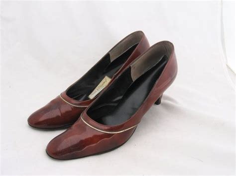 Vintage Town And Country Brown Patent Heels 9m Patent Heels Fantastic