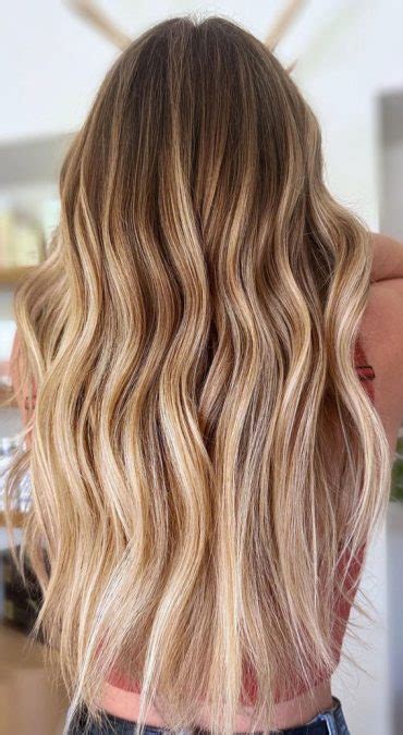 Cute Summer Hair Colours Creamy Caramel Lived In Foilayage