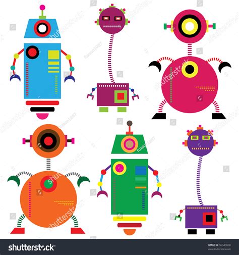 Vector Robot Set - 96343898 : Shutterstock