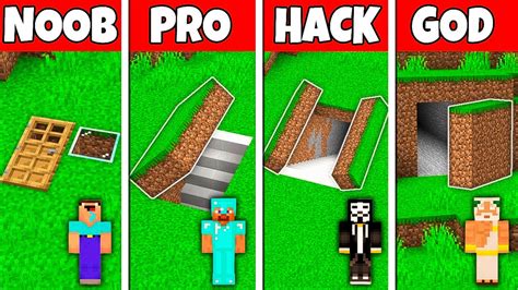 Minecraft Battle Noob Vs Pro Vs Hacker Vs God Secret Underground Base