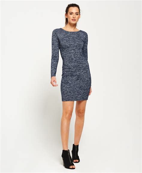 Womens Augusta Bodycon Dress In Florence Navy White Twist Superdry Uk