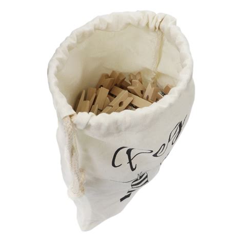 100 Wooden Pegs With Cotton Bag Jvl Homeware Solutions