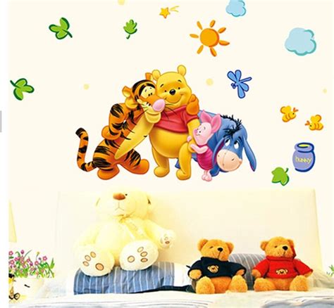 Adesivo Parede Infantil Papel Bebe Ursinho Pooh Puff Quarto R