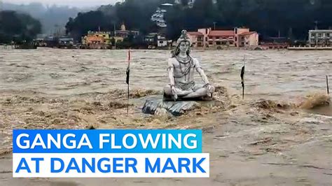 Watch Ganga Water Level Rises In Rishikesh After Heavy Rainfall Editorji