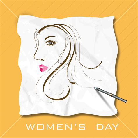 Happy Womens Day Greeting Card Or Poster Design With Illustration Of A ...