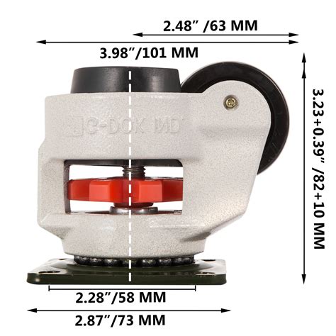 Pack Leveling Casters Gd F Plate Mounted Footmaster Leveling Caster