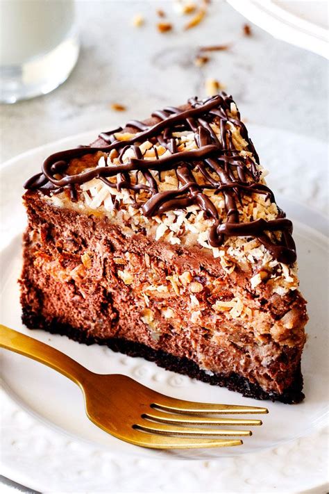 Decadently Rich And Creamy German Chocolate Cheesecake Stuffed With A