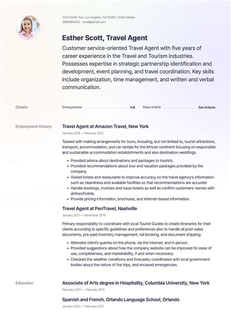 Travel Agent Resume Samples Qwikresume 58 Off