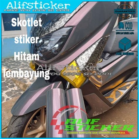 Jual Skotlet Hitam Lembayung Stiker Scotlite Lembayung Hitam Premium