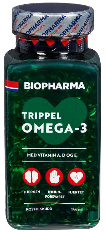 Biopharma trippel omega 3 Finn den beste prisen på Prisjakt