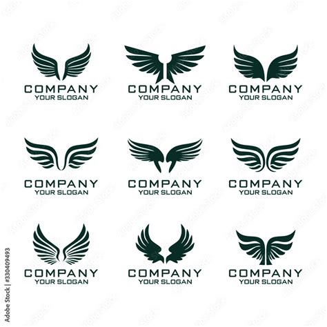 Wings Vector Logo Template Set Stock Vector | Adobe Stock