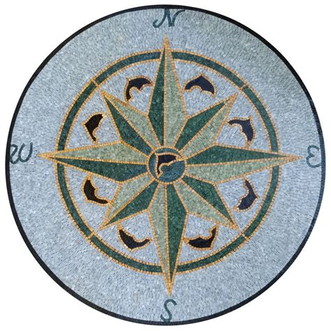 Mosaik Kompass Smaragd - Mosaic Natural