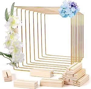 Sntieecr Pcs Cm Square Metal Floral Hoop Centerpiece For Table