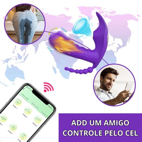 Dildo Vibrador Controlado Pelo Celular Língua em Vibrador de Calcinha Estimulador de