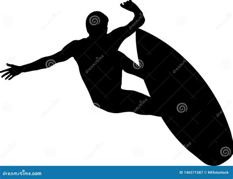 Male Surfer And Surfboard Silhouette Stock Image Illustration Of