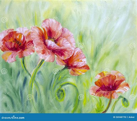 Poppies, Oil Painting Royalty Free Stock Photos - Image: 26948778