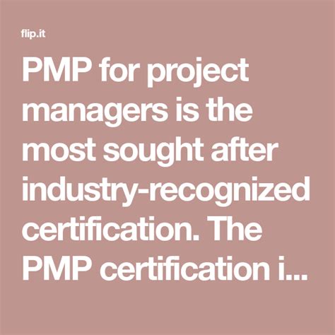 PMP For Project Managers Is The Most Sought After Industry Recognized