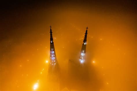 Zagreb Cathedral - Limited Edition Croatia from Above - Davor Rostuhar