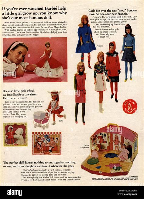 1960s Usa Mattel Barbie Doll Magazine Advert Stock Photo Alamy