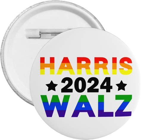 Kamala Harris Waltz Button Pins Lgbt Gay Pride Rainbow Kamala Harris