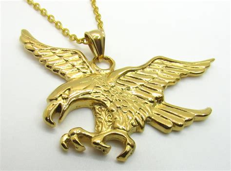 Gro E Gold Adler Anh Nger Halskette Herren Halskette Etsy De