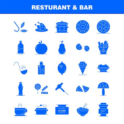 Restaurant Und Bar Solides Glyphen Symbol F R Webdruck Und Mobiles Uxui