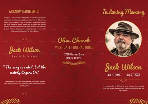 Customizable Funeral Trifold Brochure Template In Adobe Photoshop