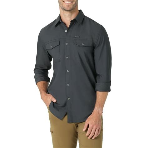 Wrangler Mens Outdoor Long Sleeve Shirt With Moisture Wicking Sizes S