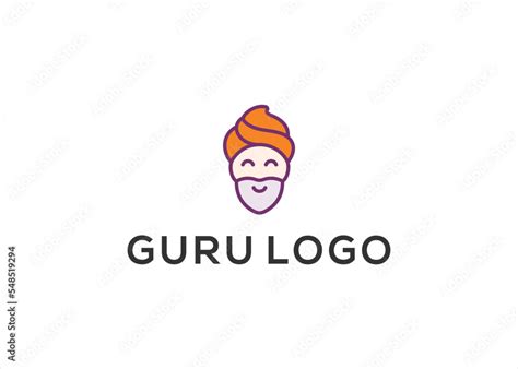 guru logo design vector template stock vector adobe stock