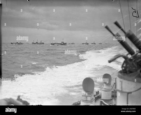 Operation Neptune June 1944 Part Of An Invasion Convoy Including