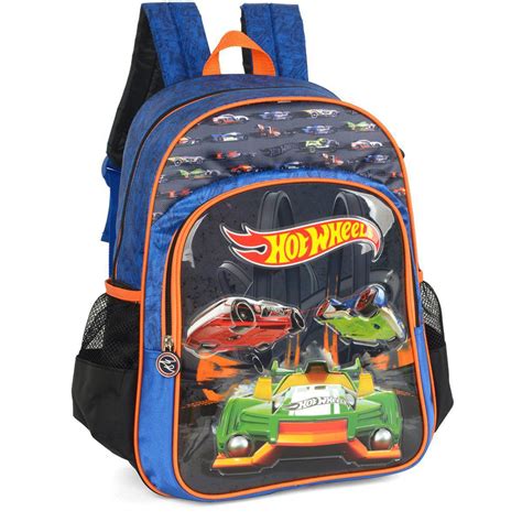 Kit Mochila Escolar Rodinhas Lancheira E Estojo Hot Wheels