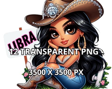 Chibi Latina Zodiac Girl Png 12 Png Chibi Latina Cowgirl Western Girl Png Cowgirl Png