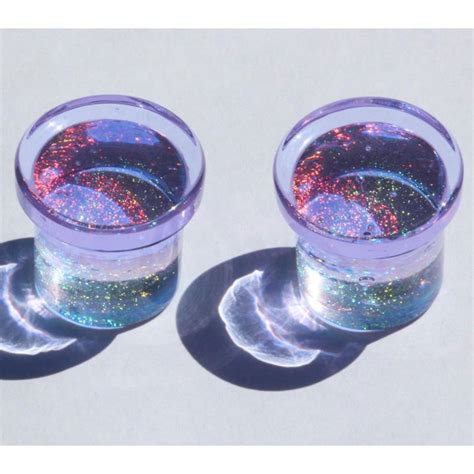 Gorilla Glass Pair Of Glass Single Flared Deluxe Dichroic Plugs