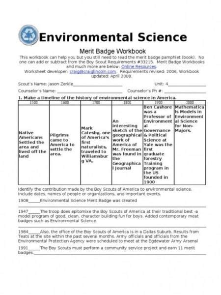 Bsa Environmental Science Worksheets Answers