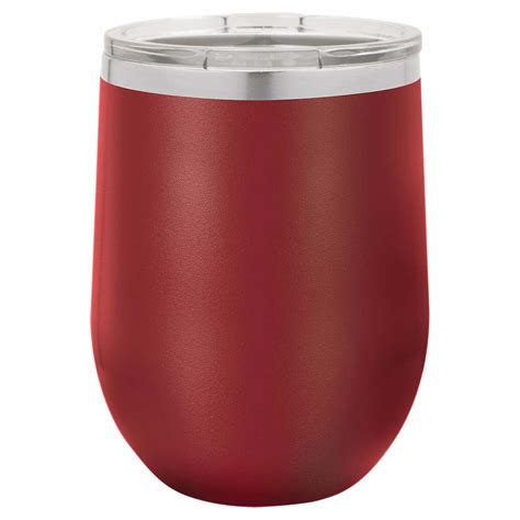 12 Oz Wine Tumbler W Lid Logo Laser Engraved Insulated Stainless Steel