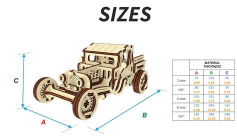 Hot Rod SVG Laser Cut Files 3d Puzzle Car Model Miniature Etsy