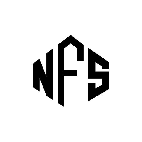 diseño de logotipo de letra nfs con forma de polígono Diseño de