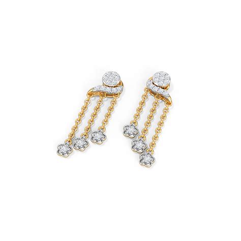 Buy Trefoil Diamond Drop Earrings Online Caratlane