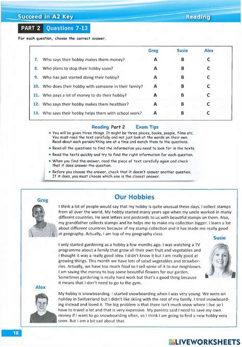 1557870 Ket Reading Test 1 Phanon Liveworksheets